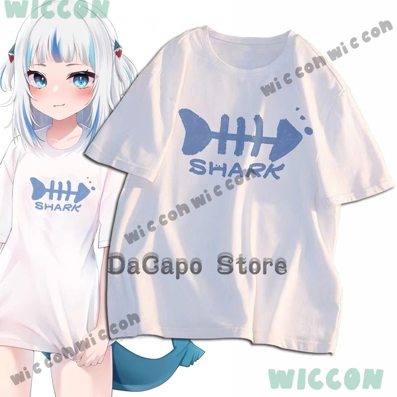 Anime Cosplay Youtuber - Chiama T-shirt Costume Shark Gawr Gura