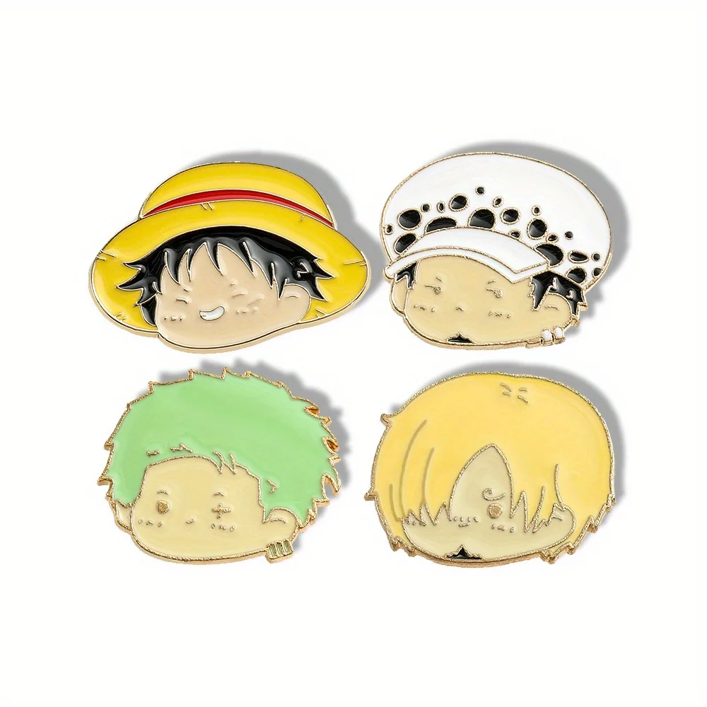 Cosplay Anime Zoro - 4 Pezzi Spilla in Metallo Smaltato