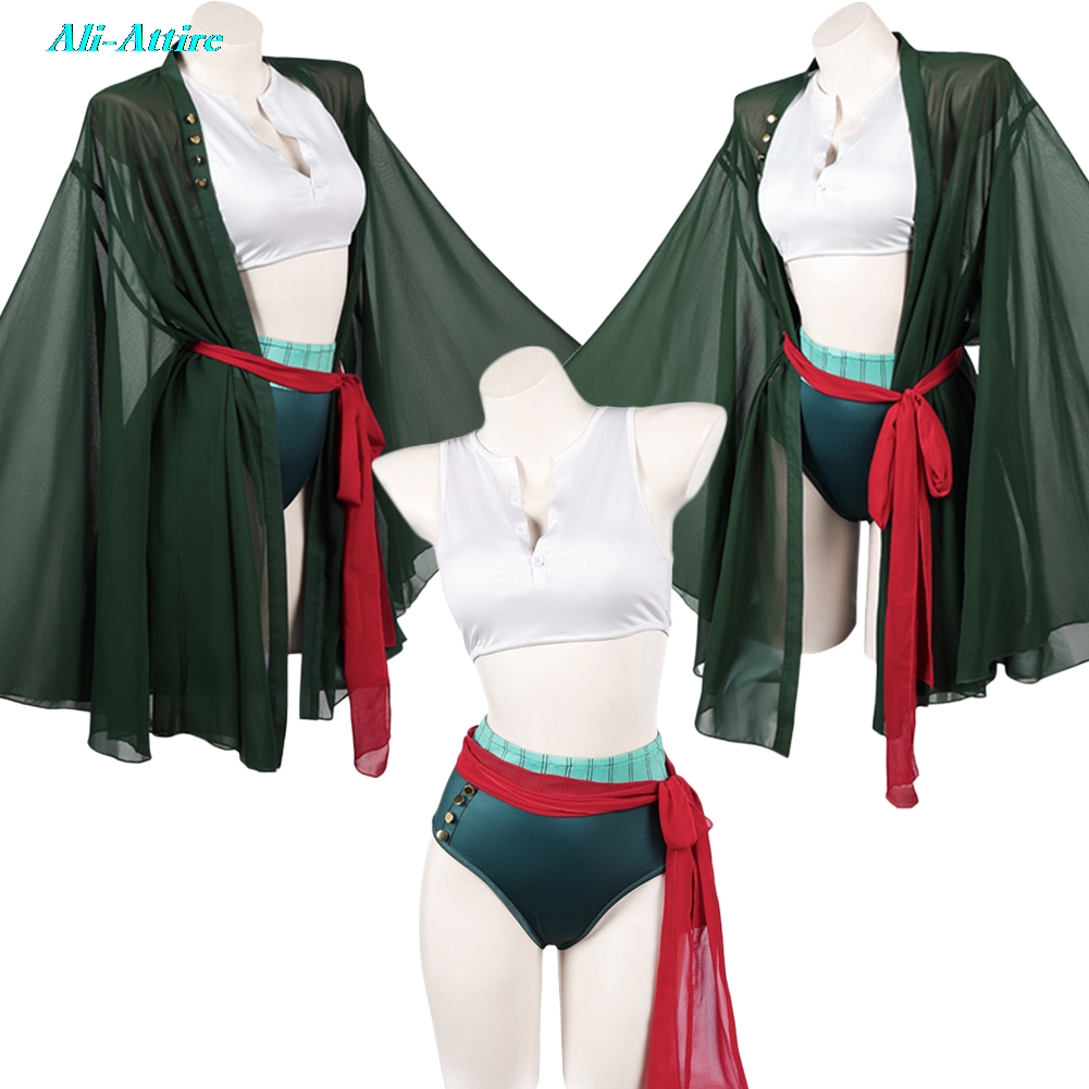 Cosplay Anime Zoro - Costume da Pirata Roronoa Zoro, Mantello,