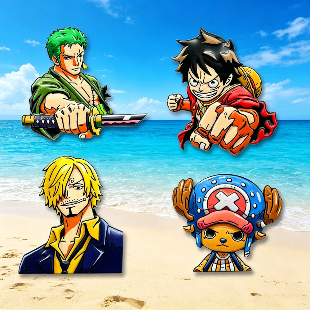 Cosplay Anime Zoro - Set di 4 Spille con Personaggi