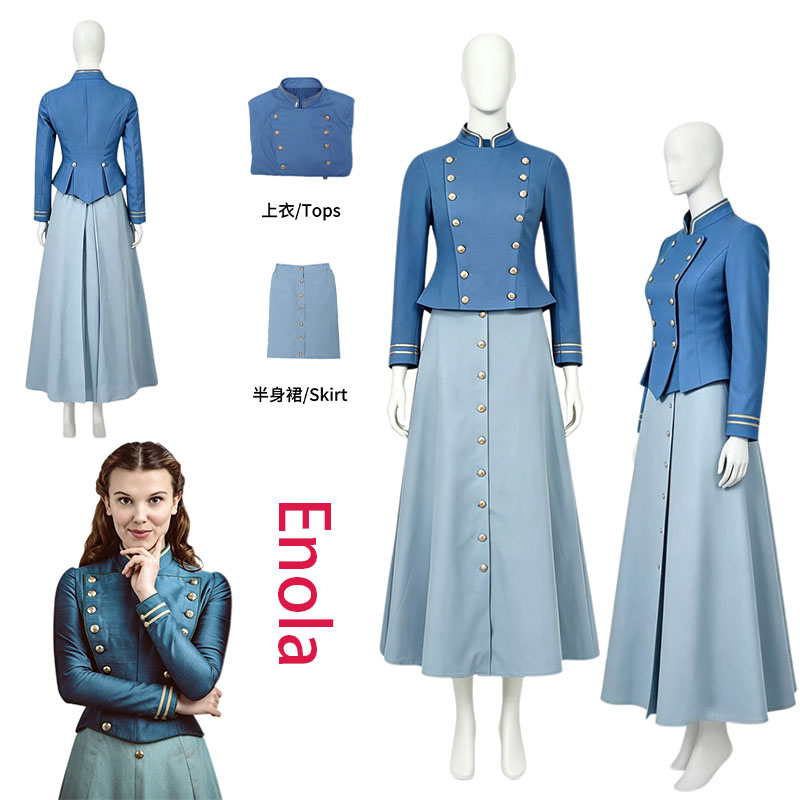 Anime Cosplay Female - Costume Cosplay Enola Holmes WHH Movie,