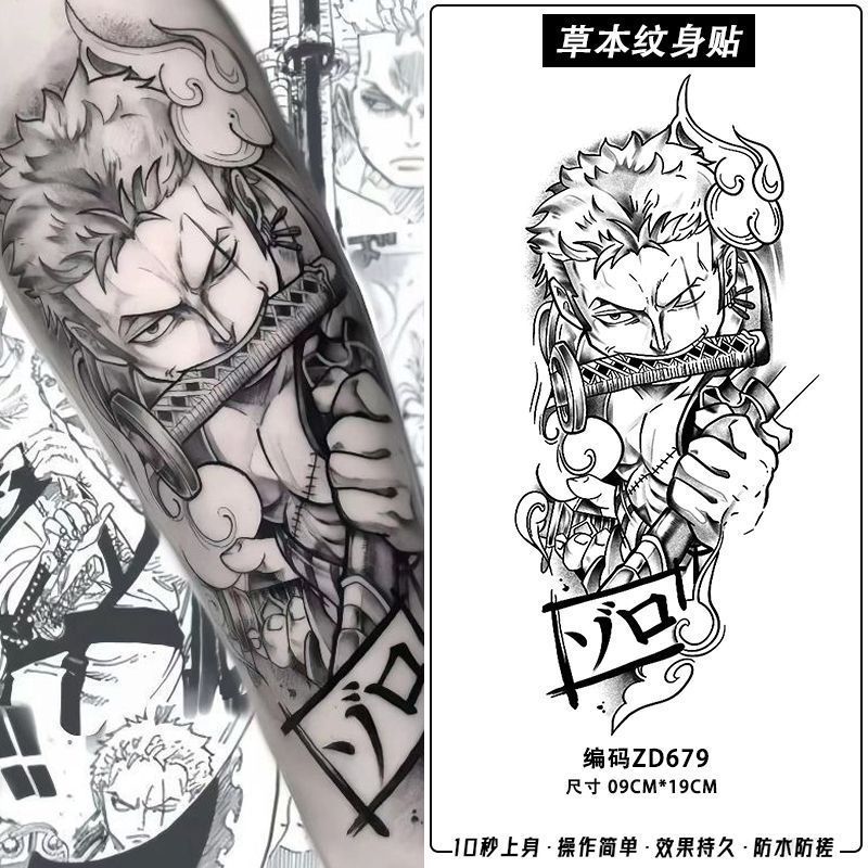 Cosplay Anime Zoro - 2/6 Pezzi Adesivi Tatuaggio Temporaneo One
